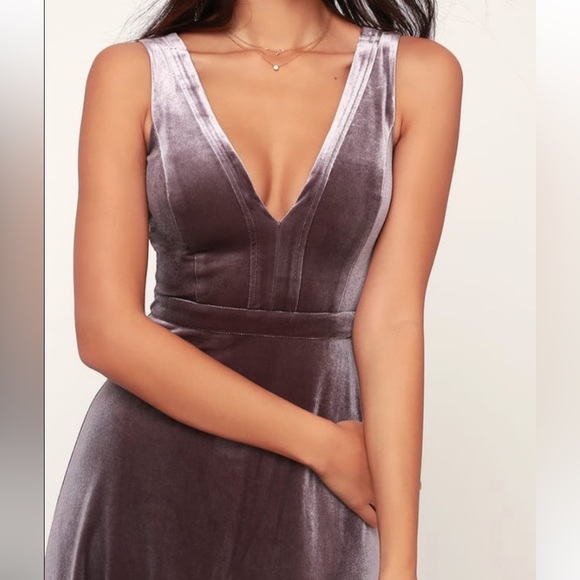 Lulu’s Beautiful Night Dusty Purple Velvet Dress - Picture 3 of 5